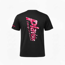 画像をギャラリービューアに読み込む, ズーム総柄ロゴTシャツ(ブラック×ピンク)