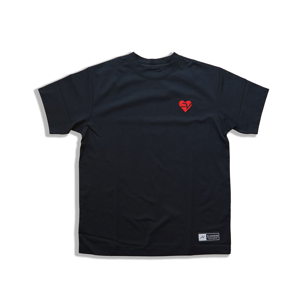 ハートロゴドライコットンライクTシャツ♥️(ブラック)