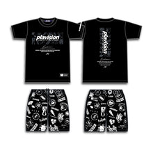 画像をギャラリービューアに読み込む, 総柄グラフィックTシャツ(ブラック)
